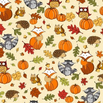 Fall Forest Animals Cream